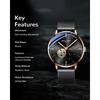 SOLLEN Men's Skeleton Automatic Watch - Original Mechanical Movement, Mineral Glass, 30m Water Resistance, Seconds Subdial & Luminous Hands, Minimalis