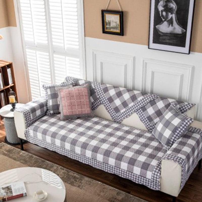 Universal Twill Washed Cotton Curved Edge Sofa Cushion In All Seasons, Machine Washable Non-Slip Fashionable Sofa Cushion Sofa Cover