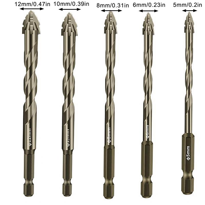 Burghiu excentric Cu patru caneluri Tigla de sticla Poansonare Placa de piatra Triunghi pentru scule electrice Burghii Accesoriu In stoc