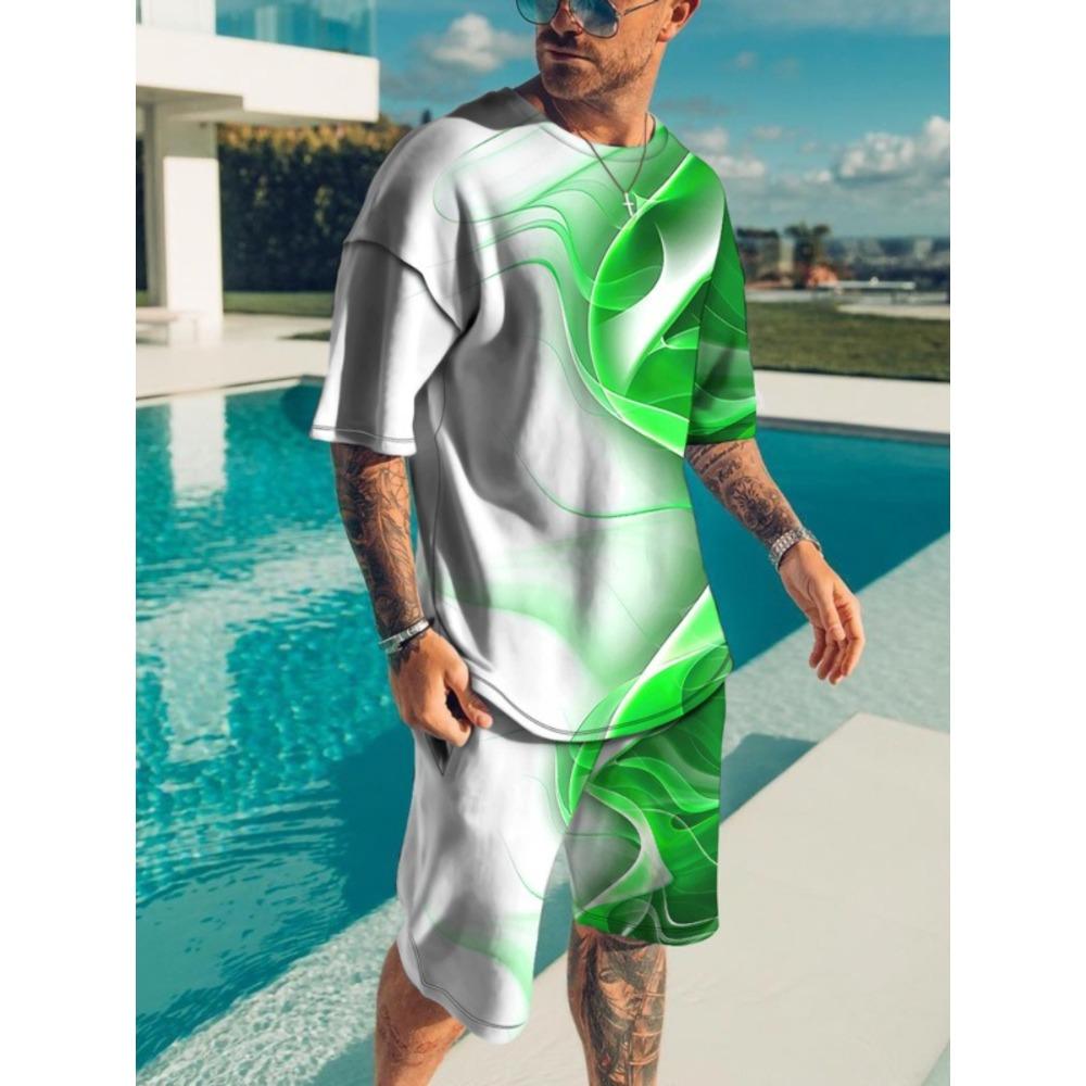 Summer Men s Short-sleeved Shorts Sports and Casual Fashion Simple Trend Suit Versatile and Breathable S