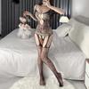 Sexy Sex Stockings Open Gear No-take-off Mesh Coat Hollow One-piece Fishing Net Hand-torn Pure Desire Large Size Uniform Temptation Combination