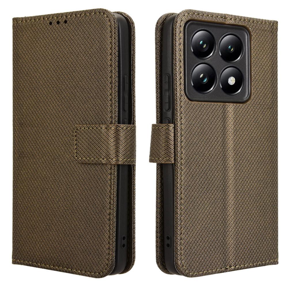 For Xiaomi 14T Case PU Leather Diamond Texture Wallet Phone Cover