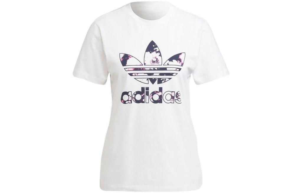 Adidas Originals T Shirts Women's White Crew Neck Moderate Straight Fit H20407