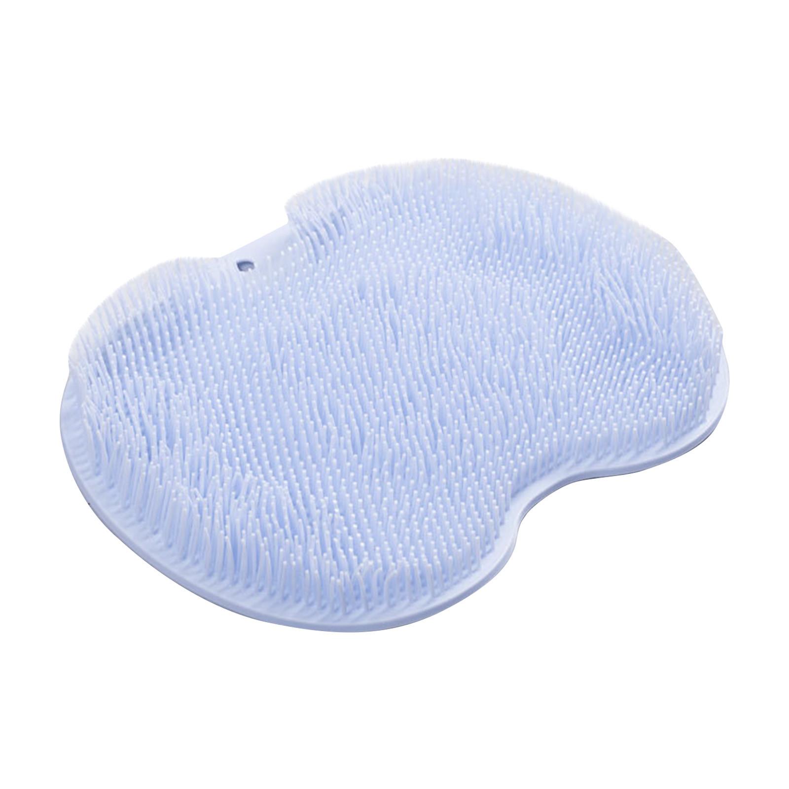 

Силиконовый коврик для душа, 2025 Новый силиконовый коврик для ног для душа, Массажная подушка для спины с присосками Нескользящий Отшелушивающий One Size небесно-голубой