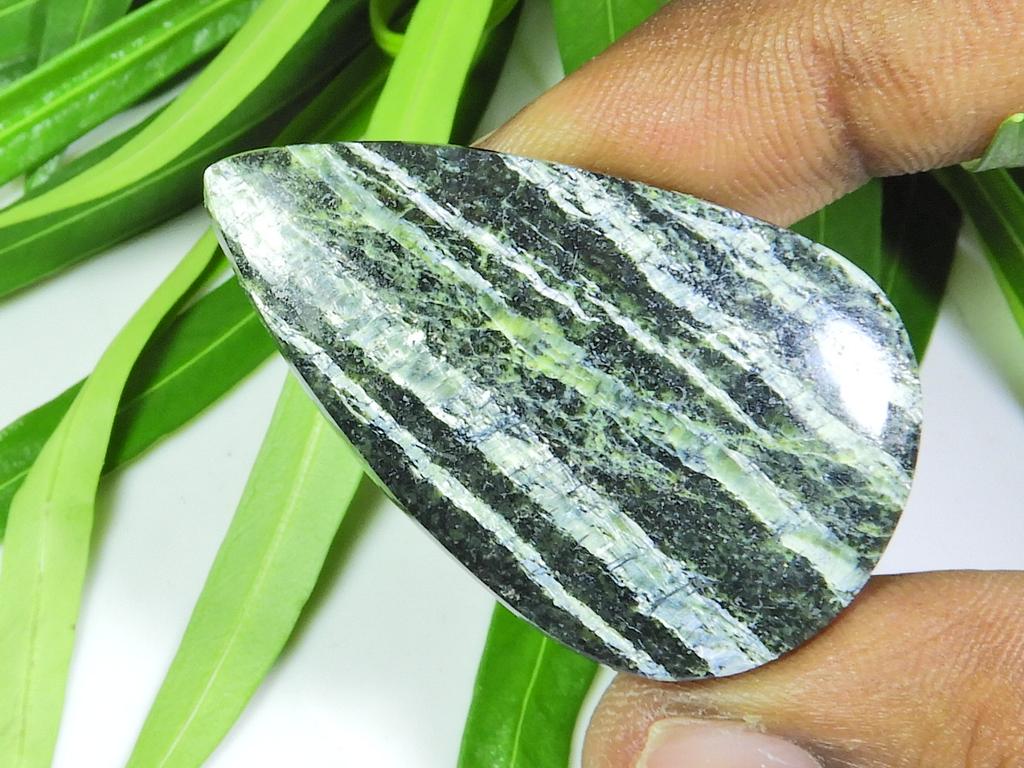 66Cts. Natural Green Swiss Opal Crystal Oval Cabochon Gemstone 28X44X06 MM SK-729