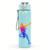 1PC Tennis Player Splash Silhouette 750ml Color Plastic Water Bottle Leakproof Flip Straw Lid For Sports Office Home Use