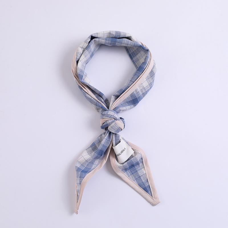 

Треугольный шарф шарф женский весенне-летний новый декоративный защита шеи маленький шарф детский милый шарф маленький свежий клетчатый шарф