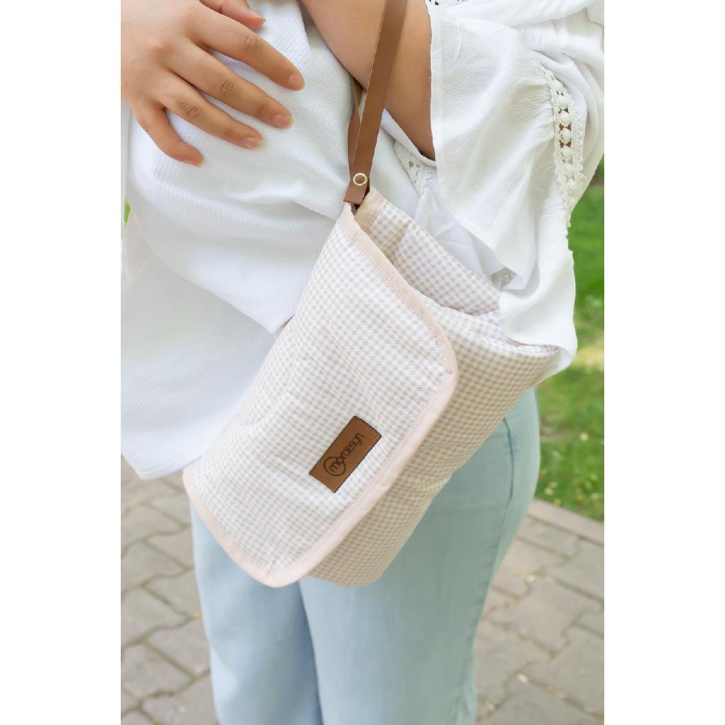 Baby Bag Diaper Mat, Diaper Changing Pad, Portable Care Bag, Clutch Series, Brown