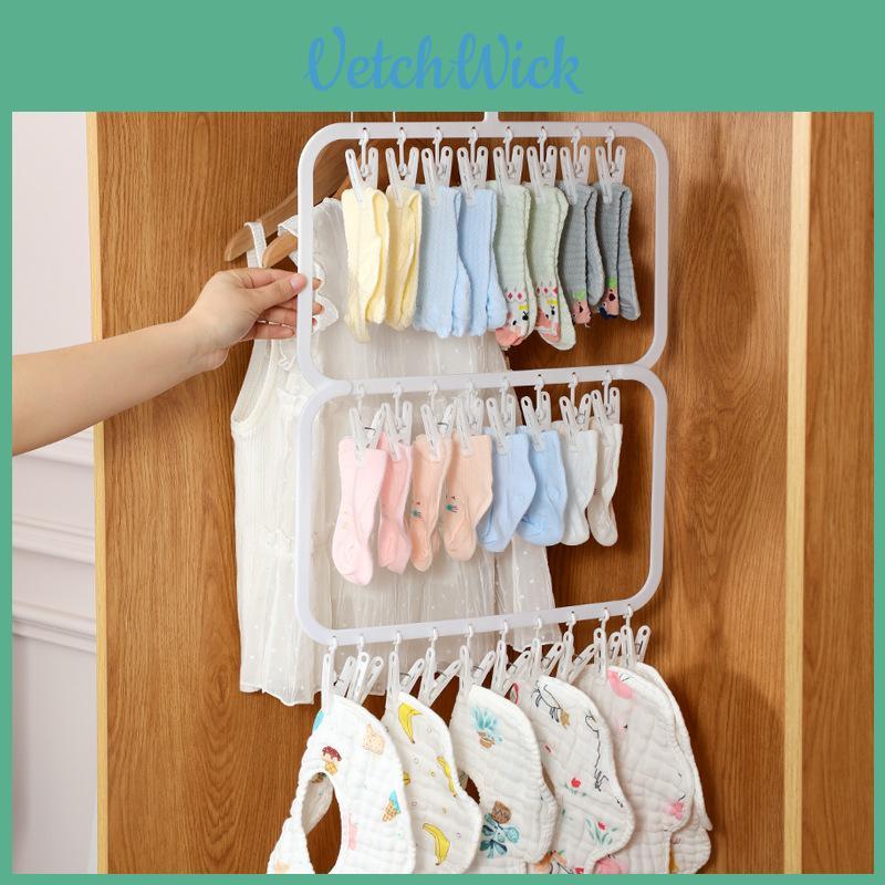 Modern Minimalist Plastic Baby Clothes Hanger With Clips For Home Wardrobe Storage