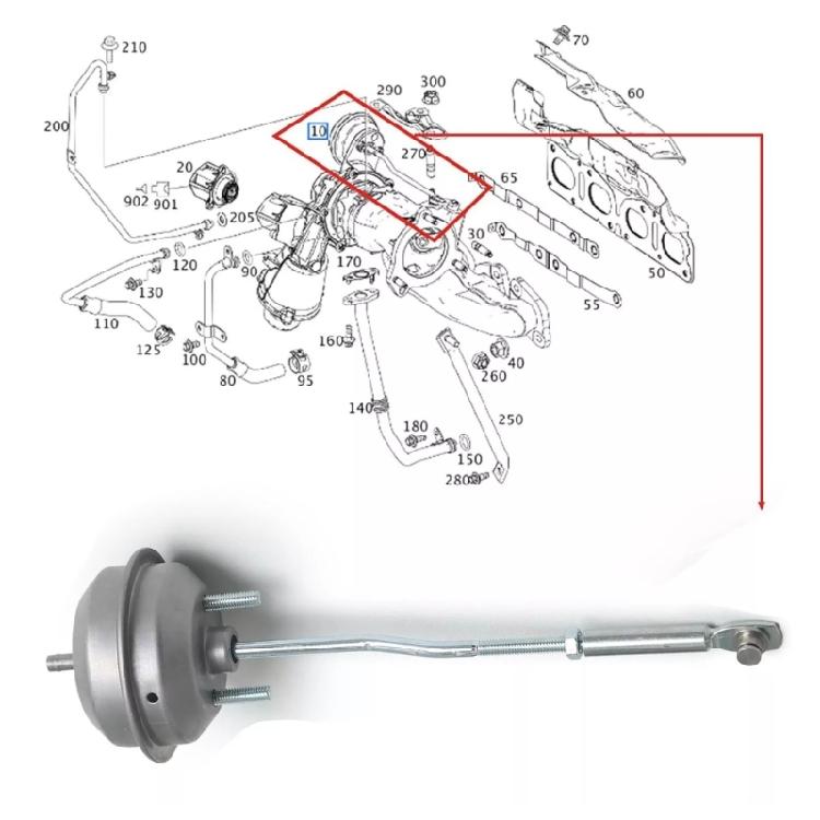 Actuator Replacement Wastegate Actuator 2700902880 A2700900080 Automotive Accessory for W176 W246 W242 X117