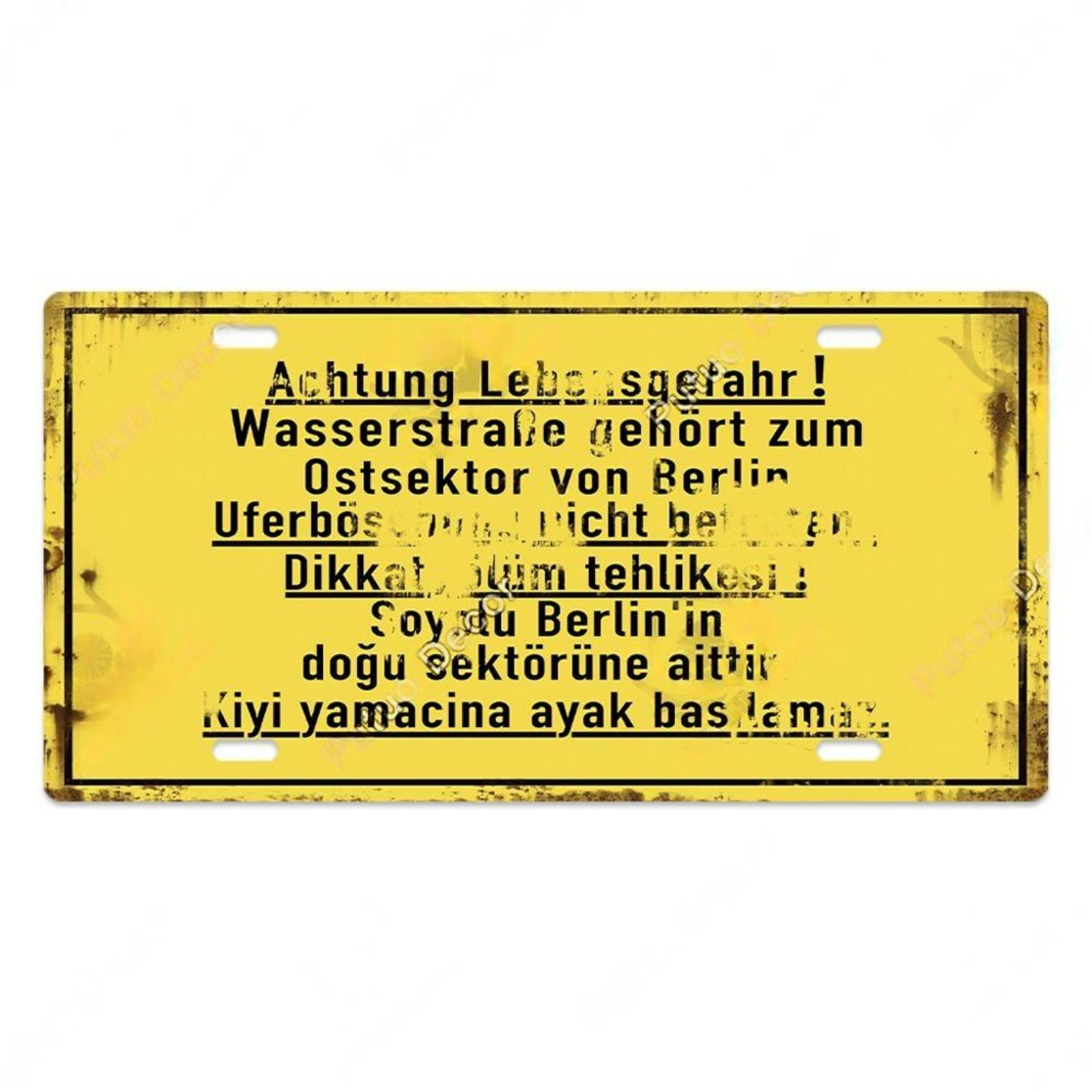 

German War History Metal Sign License Plate Vintage Tin Sign Retro Plate for Man Cave Garage Home Wall Decoration 20x30cm（7.8x11.8inch）