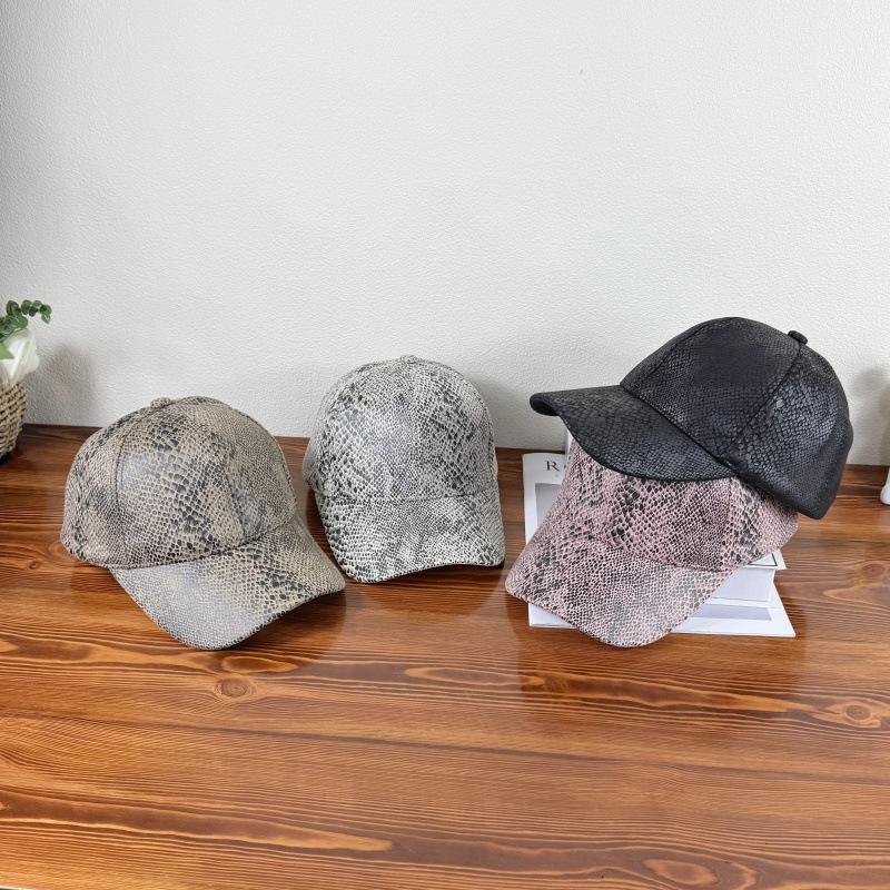 Spring new baseball cap for women, trendy snake-pattern hat, men's duckbill cap, fashionable sports casual sun protection hat