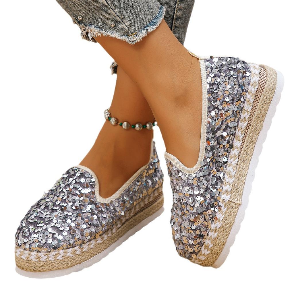 Platform Loafers Dress Flat Shoes Woman Sneaker Round Toe Low Heels Elegant Stylish Summer Comfortable Trend