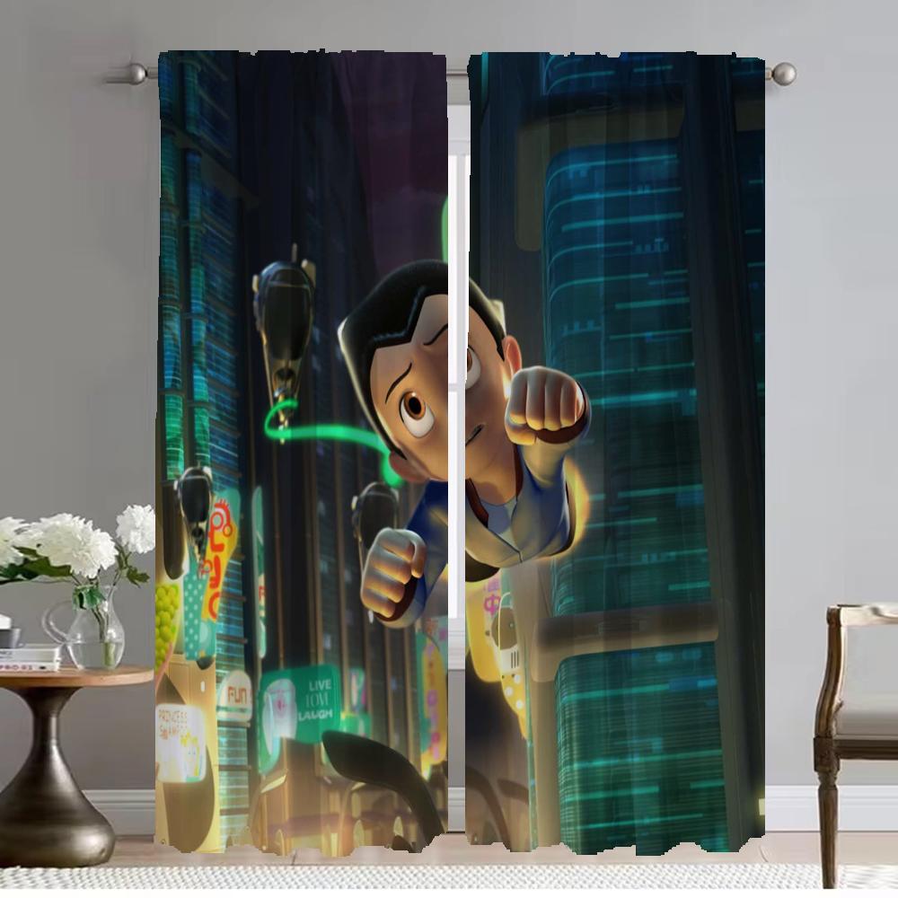 

Плотные шторы для комнаты, 2 панели, шторы Astro Boy для перегородки спальни, украшения на Хэллоуин, шторы для домашнего интерьера W50xH70cmx2pcs-CL