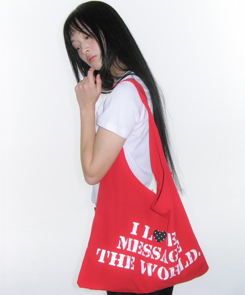 Ames-Worldwide Lettering Casual Hobo Bag Red