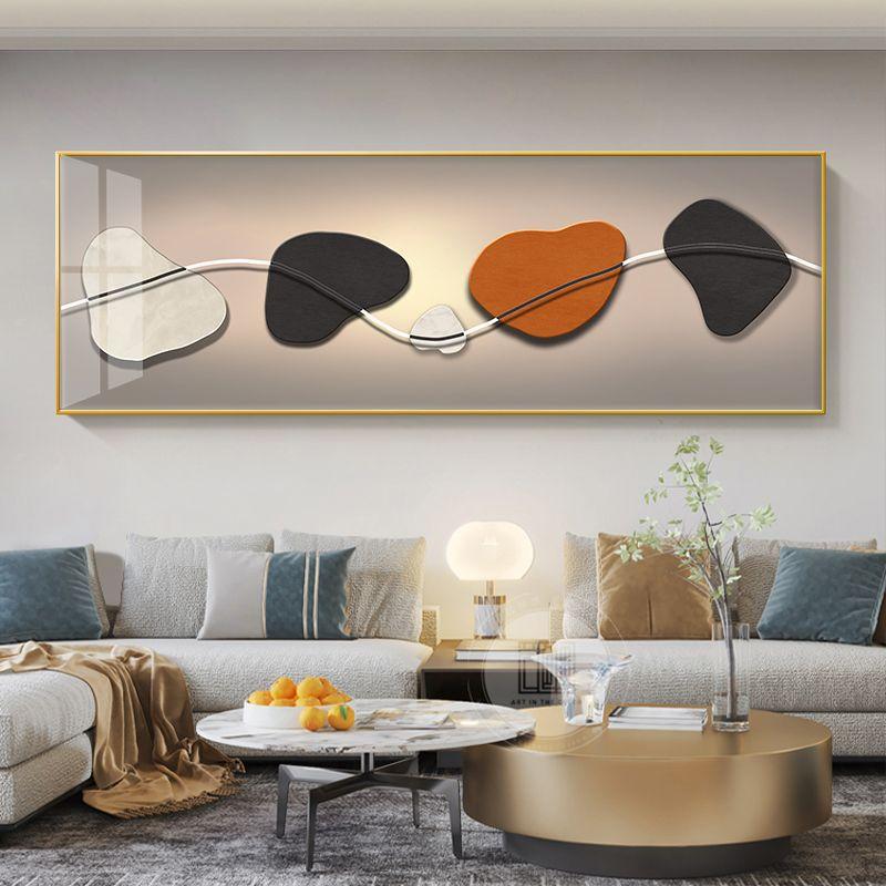 Chinese Style Golden Leaves Deer Canvas Painting Feathers Wall Art Feng Shui Mountain Posters and Prints Living Room No Frame