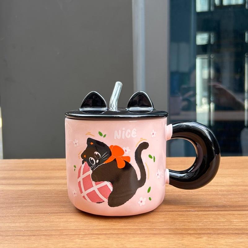 

Pink Cat Cute Birthday Gift Mug Girl Girl Sends Her Best Friend New Creative Ceramic Water Cup 401-500ml