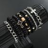 7pcs Stainless Steel Bracelet Set For Men Women Punk Fashion Cross Beads Chain Bracelets Simple Hip Hop Unisex Jewelry Gifts