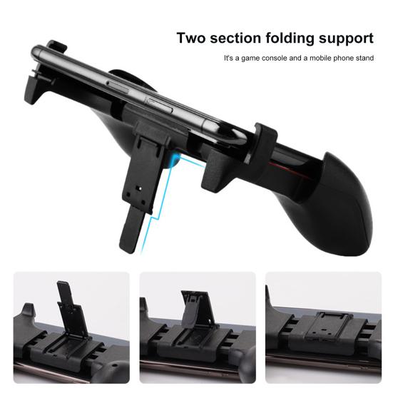 Mobile Phone Holder Non-slip Ergonomic Stretch Function Convenient Four-finger Linkage Bracket ABS Cell Phone Game Joystick Stand for Live Streaming
