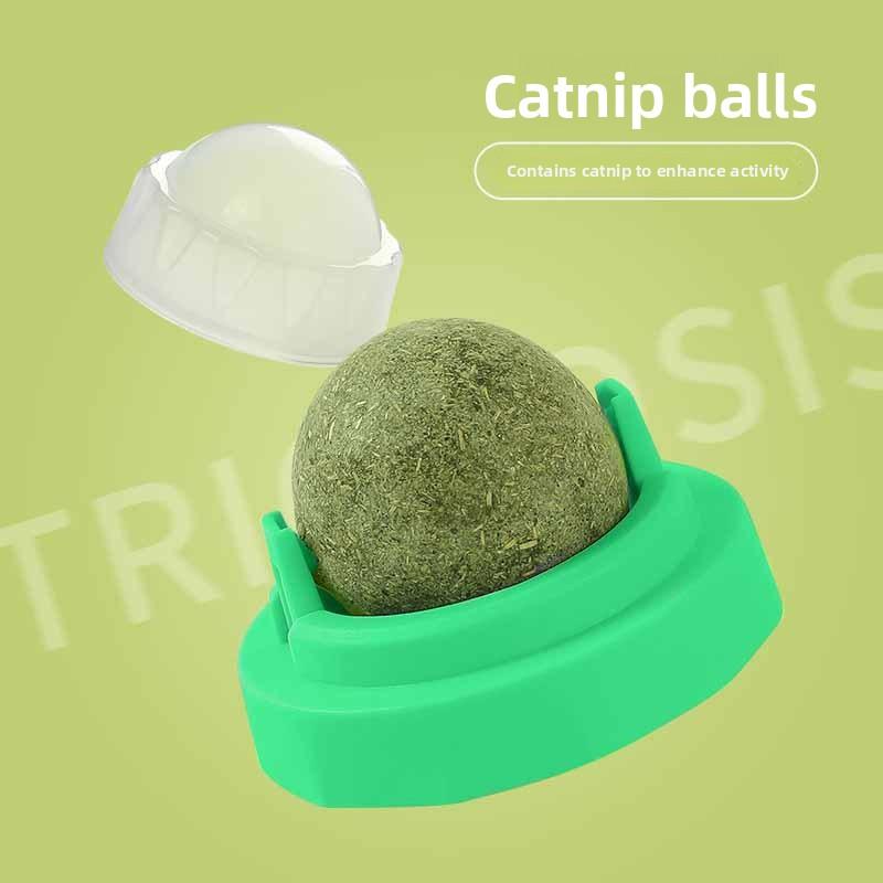 

The New Catnip Ball Rotating Ball for Teeth Grinding and Cleaning, Self-entertaining and Biting Interactive Toy, Mu Tian Liao Ball зелёный