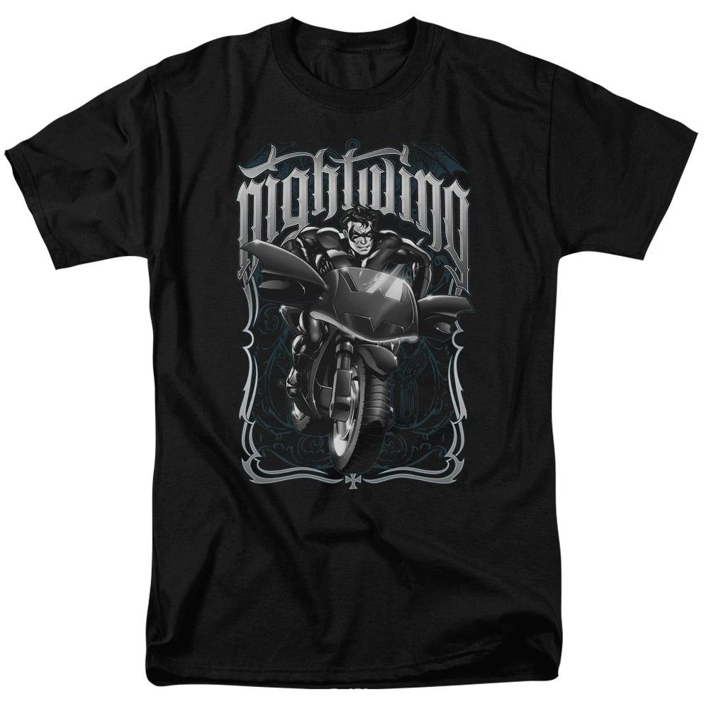 DC Comics - Batman - Nightwing Biker -  Unisex Short Sleeve Children s T-shirt - Black 100
