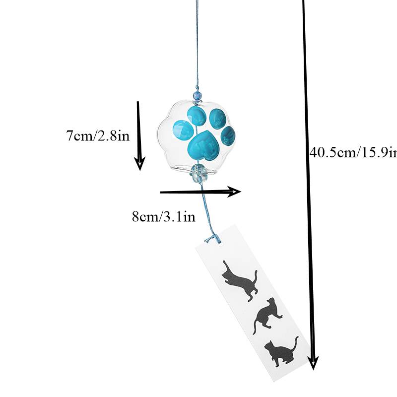 

1/2/4шт Мультяшна Котяча Лапка Скляна Музика Вітру Японський Музичний Дзвіночок Вулична Підвісна Прикраса Музика Вітру Підвіски для Дому Саду Дверний Дзвінок