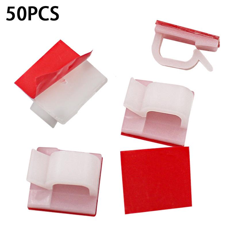 20/50Pcs Cable Clips Self Adhesive Cord Management Black Wire Organizer Clamp Car Wire Accessories