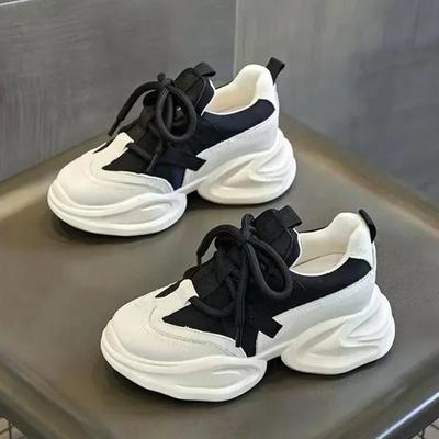 Lässige Atmungsaktive Sneaker für Damen Schnürschuhe Höhenerhöhende Sportschuhe Komfort Weichsohlige Trainer Plateau Laufschuhe