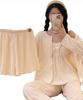 Comfortable Women' 4-Piece Buttoned Long-Sleeve Pyjamas White