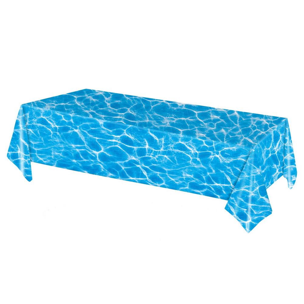 

137x274cm Ocean Theme Party Tablecloth Summer Beach Water R ipple Water Wave Tablecloth Beach Pool Birthday Shower Supplies