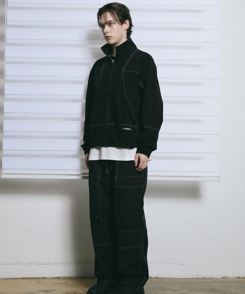Bunkerbuster Stitch Contrast High-Neck Windbreaker Mq2Ju203_Black