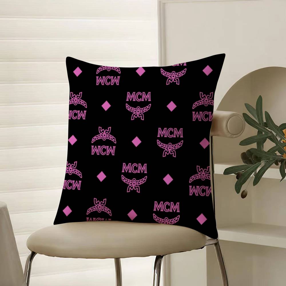 Classic Ingenious Design Prints MCM-M Pillow Case Comfort Sofa Bed Silky elegant Invisible zipper Decorative cushion cover