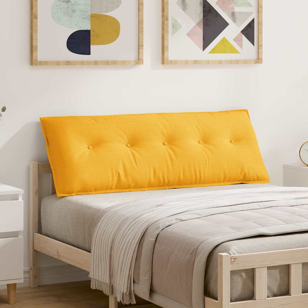 Back Cushion Light Yellow 140 x 50 cm Cord Fabric
