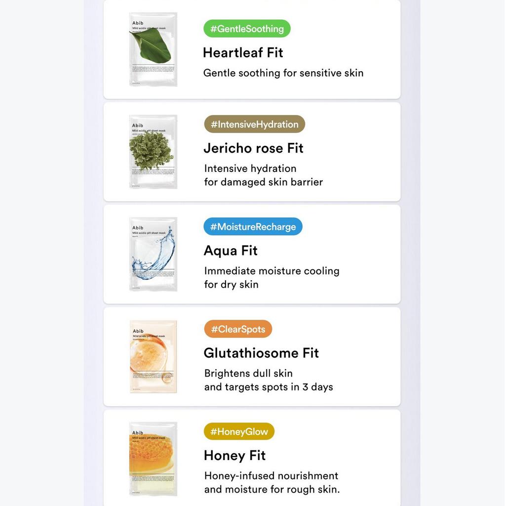 [Abib] Mild Acidic pH Sheet Mask 10ea / Brightening, Calming, Hydrating, Moisturizing, Korean Cosmetics, Kbeauty