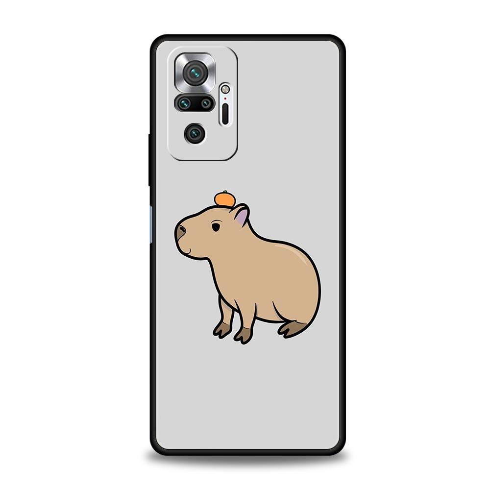 Phone Case For Xiaomi Redmi Note 13 12 5G 9S 9 8 10 11 Pro 9T 13C 12C 10C 9C 9A 7 Pro Soft Silicone Cover Cartoon Capybara