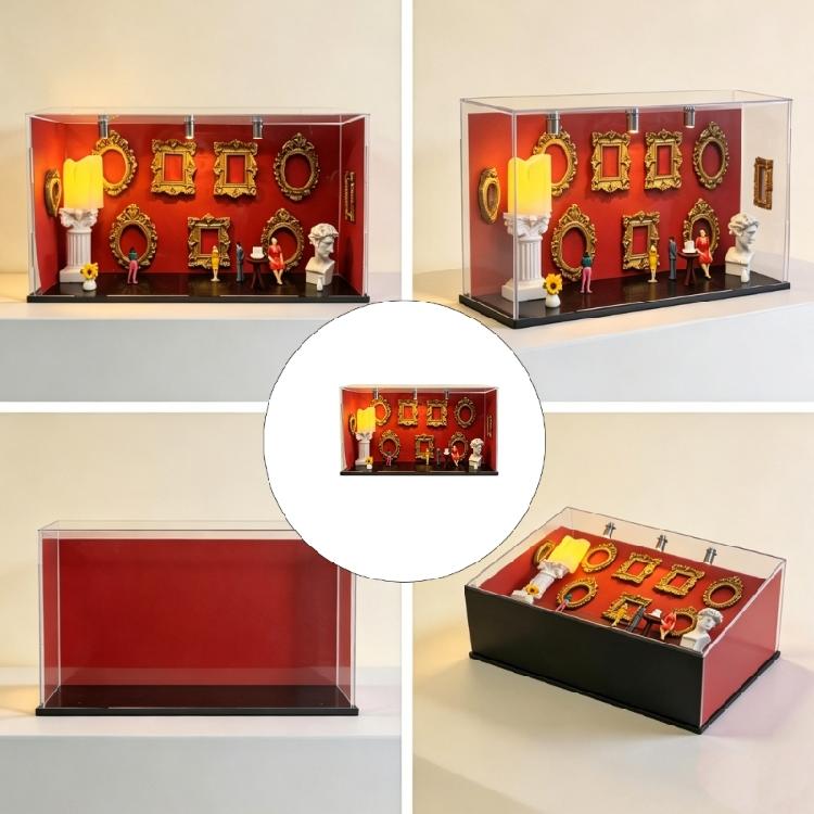 Personalize Memory Display Mini Museums Silhouettes Box Craft Set with Gold Frame for Celebrating Special Moment Gift