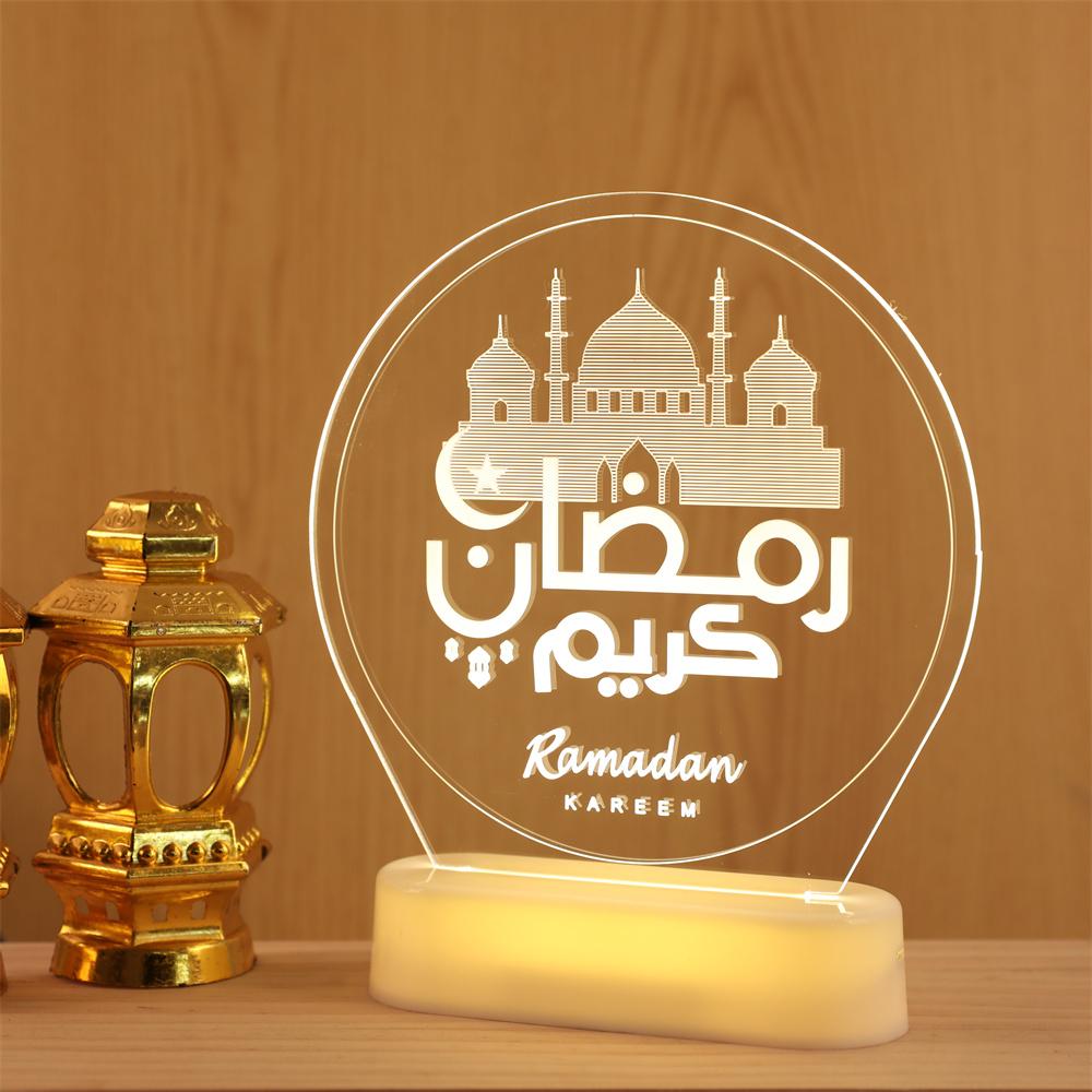 

Eid Mubarak Ornaments Star Moon 3D LED Night Lights Ramadan Decor Islam Muslim Festival Home Party Supplies Atmosphere Lamp Gift
