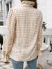 2026 Spring/Summer Women's Elegant Ruffle Plaid Long Sleeve Shirt