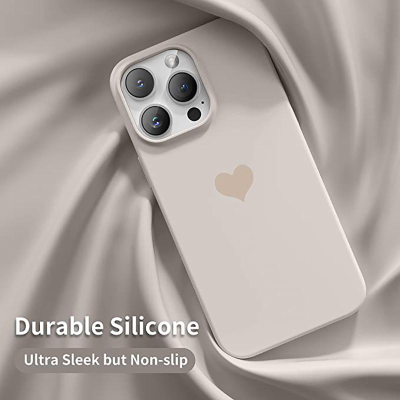 Lovely Love Candy Color Soft Case For iPhone 15 14 13 12 11 Pro XS Max X XR SE 2022 2020 7 8 Plus 6S Liquid Silicone Matte Cover