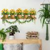 Potted Flower Wicker Shelf Vine Wall Sticker Waterproof Self Adhesive Removable for Glass Tile Furniture Decoration