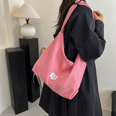 Women's Bag Crossbody Bag Corduroy Tote Bag New Shoulder Bag Korean Version Fashion Simple Large Capacity Casual Shoulder Bag