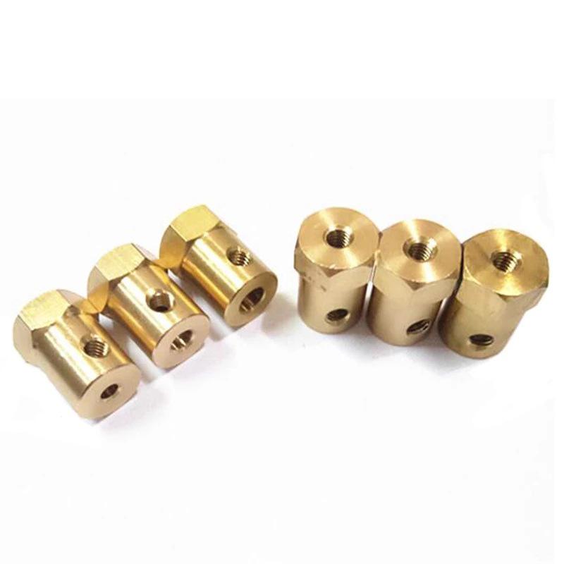 Metal Brass Model Car Wheel Hub Connector (12mm Hex, 2-8MM)