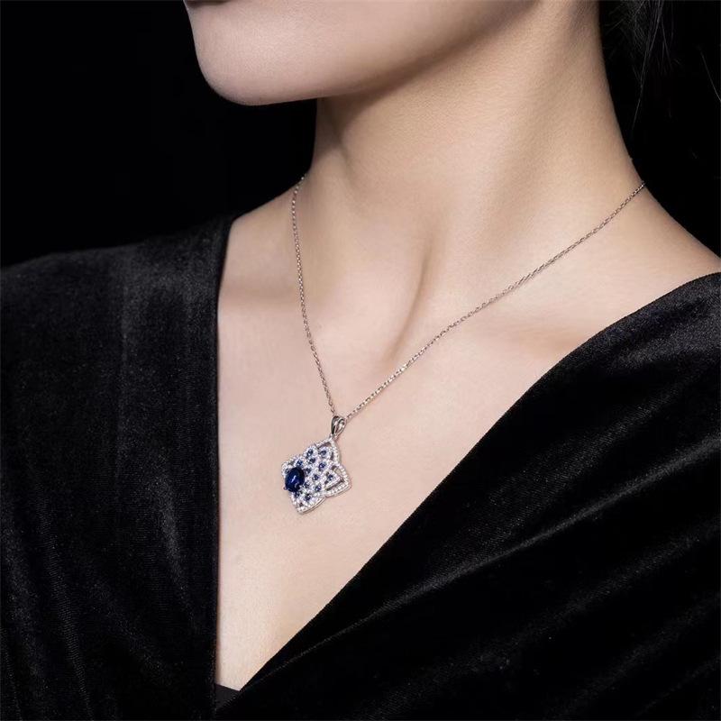 Elegant Starry Blue Zircon Necklace for Women - Clavicle Chain Accessory  Gift