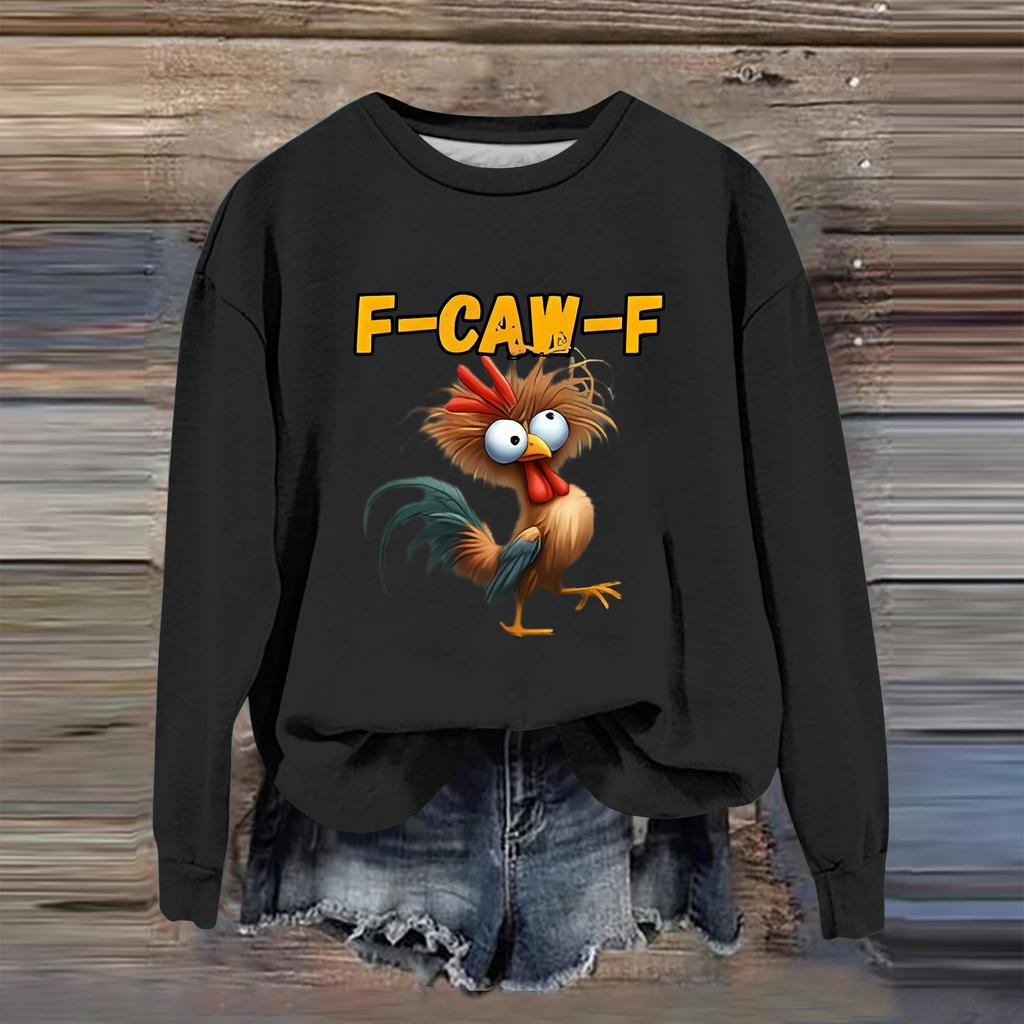 Women's Fashion Casual Long Sleeve Loose  Printed Sweatshirt