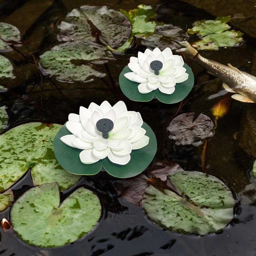 Lotus Shape Waterfall Fountain Life Up To 20000 Hours Solar Powered Bird Bath Fountains Water Lily Ornaments for Decore Garden
