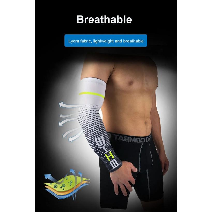 1 Pair Cool Men Cycling Running Bicycle UV Sun Protection Cuff Cover Protective Arm Sleeve Bike Sport Arm Warmers Sleeves