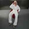 European and American Style Hooded Short Sweater Wide-leg Pants Suit Women, Autumn New Zipper Casual Sports Two-piece Set