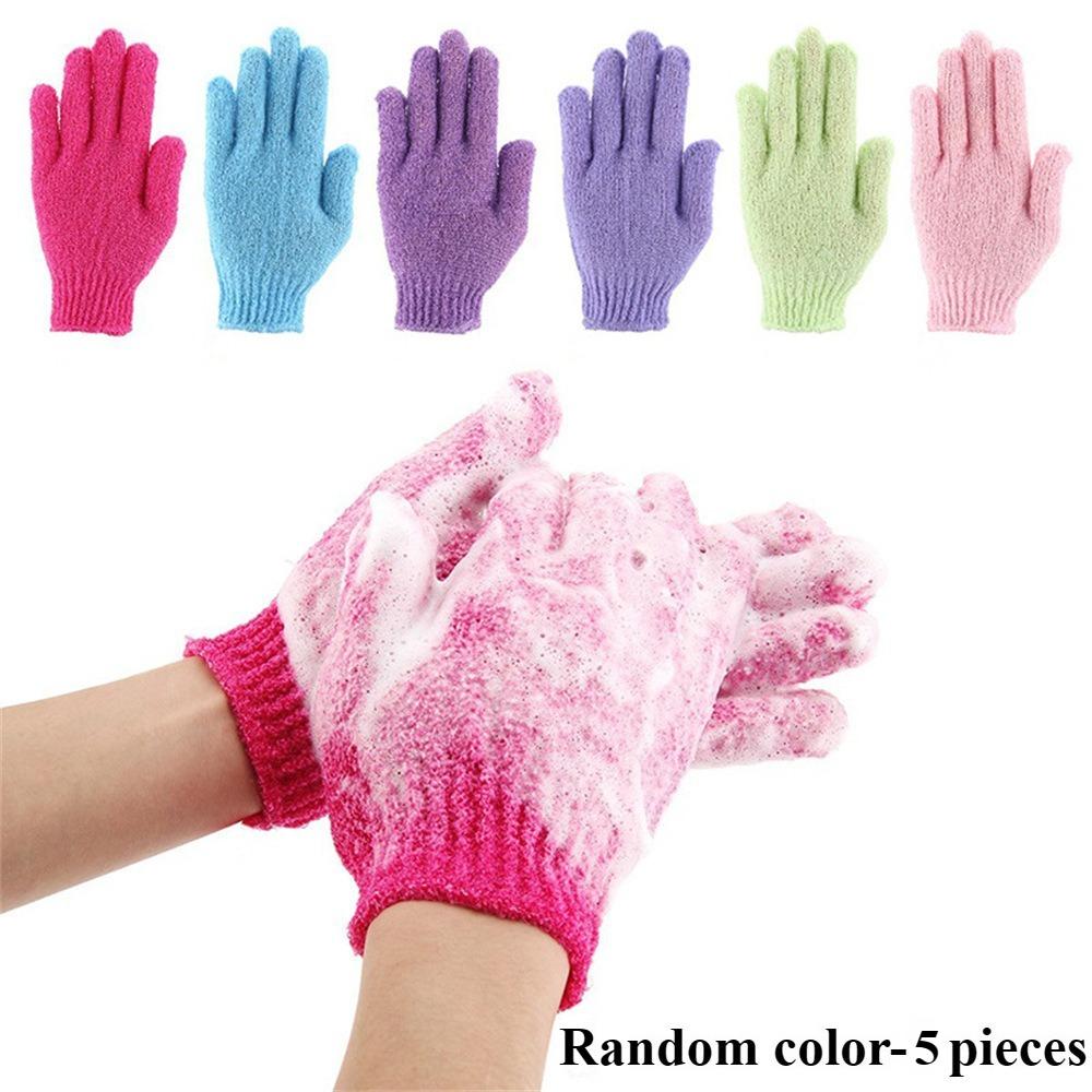 Seiden-Nylon 5-Finger Peeling-Handschuhe Beidseitige Körperpeeling-Handschuhe für Männer & Frauen Starke Peeling-Kraft für Rücken & Tote Haut