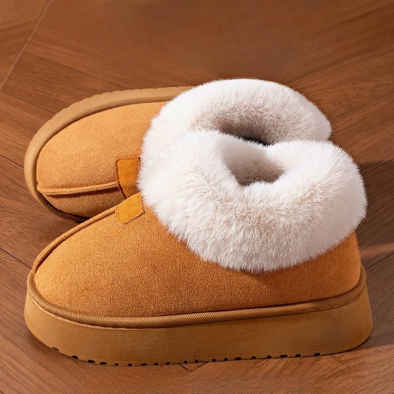 Cotton Slipper Bags and Indoor Home Thick-soled Warm Fleece Shoes Are Worn Outside