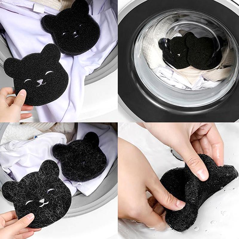 2 In 1 Pet Hair Remover Bear Shape Laundry Ball Washing Machine Lint Catcher Reusable Clothes Sofa Cat Dog Hair Cleaning Sponge